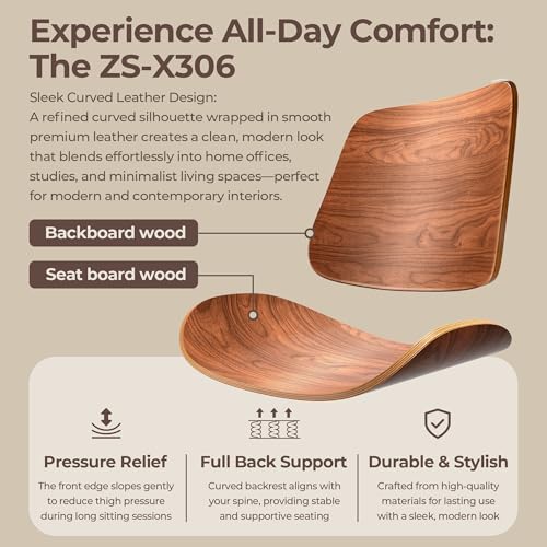 zavxzren Home Office Chair No Arms with Wheels, Armless Adjustable Height Small Desk Chair, Armless PU Leather Computer Chair Mid Back 360 Swivel, Modern Walnut, Reading Meeting Room (Green)