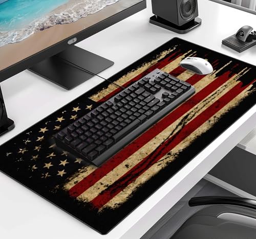 US Flag Anti Slip Waterproof Mouse Mat, Laptop and Home Office Desk Mat