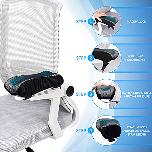 BEAUTRIP Ergonomic Armrest Pads- Office Chair Arm Rest Cover Pillow - Elbow Support Cushion for Computer, Gaming and Desk Chairs (Set of 2, Mesh Cover)
