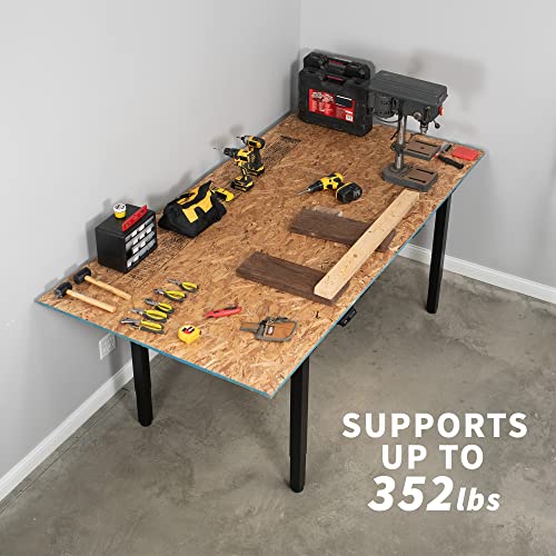 VIVO Electric 4-Leg Dual Motor Standing Desk Frame for Table Tops up to 130 x 60 inches and 352 lbs, Memory Controller Height Adjustment, Frame Only, Black, DESK-E-400B