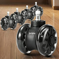 Sytopia 3-Inch Office Chair Wheels Set of 5, Quiet & Smooth Casters for Hardwood & Carpet, Universal Fit 11x22mm Replacement Wheels for Gaming Chairs, Heavy-Duty Supports 1000 lbs, Black