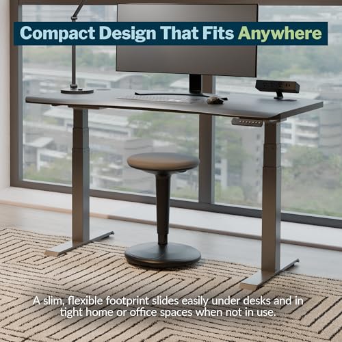 Vari Balance Stool for Standing Desk – Ergonomic Active Sitting for Home Office – Adjustable Height 22" to 29", 360 Degree Rocking Base, 275 lb Support – Black/Cool Grey