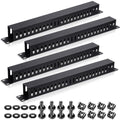 Leinuosen 4 Pcak 1U 19'' Cable Manager 24 Slot Horizontal Rack Mount Wire Management Server Rack Management Metal Finger Duct Wire Organizer with Cover and Mounting Screws for Network Cabinet