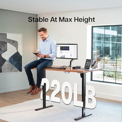 VIVO Electric Stand Up Desk Frame Workstation with Memory Touch Pad, Single Motor Ergonomic Standing Height Adjustable Base, Black, DESK-V102E