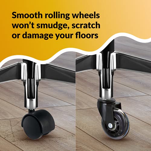 Rollerblade Office Chair Wheels, Set of 5 Replacement Casters for Desk and Gaming Chairs, Safe for Hardwood Floors, Tile, Laminate & Carpet, Support Up to 650 LBS, Easy Install, Universal Fit, Clear
