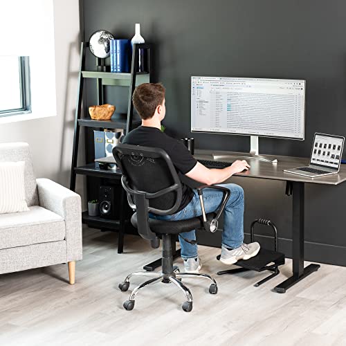 VIVO Ergonomic Height Adjustable Foot Rest Relief Platform, Elevated Stool for Comfortable Sit to Stand Workstation, Non-Slip Surface, Portable, Home Office Classroom Use, Black, STAND-FT01