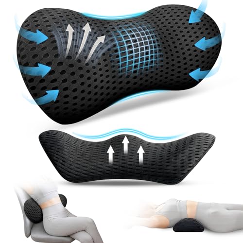Lumbar Support Pillow,Ergonomic Memory Foam lumbar pillow for chair and Bed ,lower back support pillow for couch,Lower Back Pain Relief and Spine Support,lower Back Pillow for Chair,Car Seat Couch