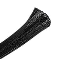 CrocSee 10ft - 1/2 inch Braided Cable Management Sleeve Cord Protector - Self-Wrapping Split Wire Loom for TV/Computer/Home Theater/Engine Bay - Black
