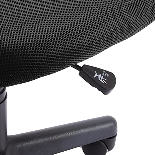 Amazon Basics Low Back Office Chair, Breathable Mesh, Height Adjustable, Padded Seat, Rolling Wheels, Swivel, Back Support, Sturdy, 21.25" D x 22.5" W x 38" H, Black