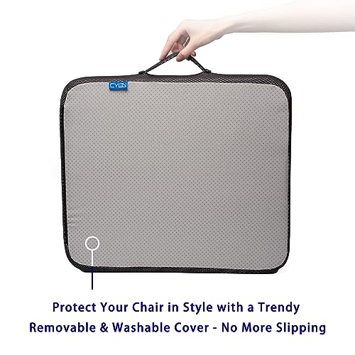 Ifoam Gel Infused Memory Foam Layer Wheelchair Cushion - Seat Cushion for Wheelchair-Office Chair, Kitchen Chair-Pressure Sore and Tailbone Pain Relief-High Dense Polyfoam Base (Black, 18×16×3 inch)