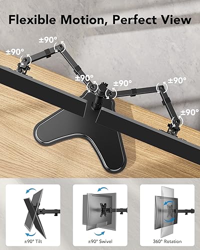 HUANUO 32 inches Dual Monitor Stand & HUANUO Electric Small Standing Desk