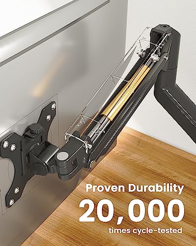 ErGear Single Monitor Arm for 13-36 inch Screens, Adjustable Gas Spring Monitor Mount Holds up to 22 lbs, Computer Monitor Stand with VESA Mount, C-Clamp & Grommet Base, Max VESA 100x100mm