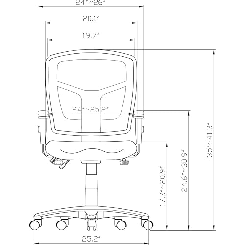 Lorell, LLR86201, ErgoMesh Series Managerial Mid-Back Chair