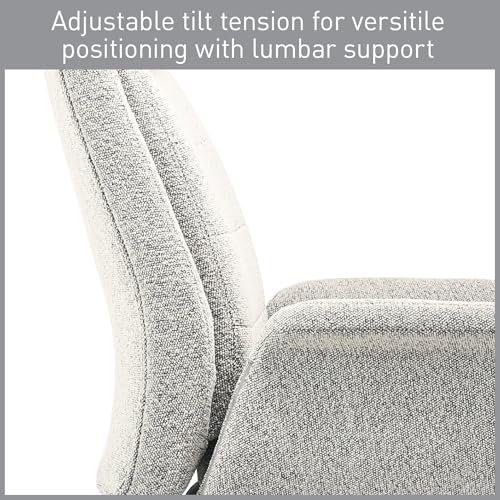 Realspace® Modern Comfort Pizana Bouclé Fabric High-Back Executive Office Chair, Light Sand/Brushed Nickel, BIFMA Compliant