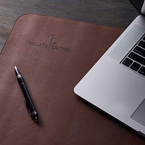 Gallaway Leather Desk Mat, Office Writing Desk Pad, Large 36" x 17" Dark Brown, for Top of Desks, Gift Ready Elegant Computer Desk Cover Protector PU Leather