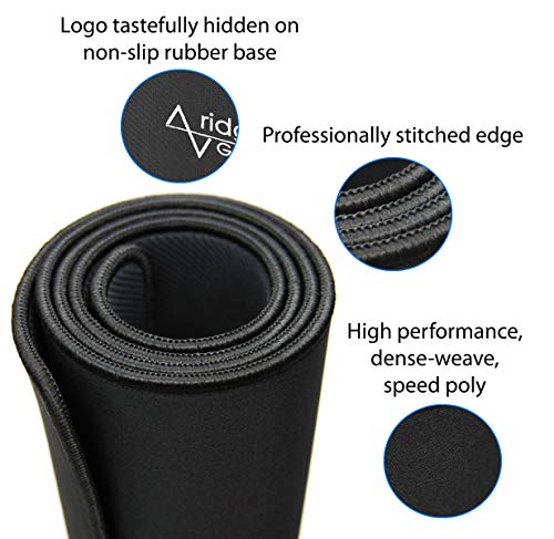 Traverse Ridge Gaming Mouse Pad (5mm) Extended 36 inch | 36x12x0.20 Extra Thick | Black | Stitched Edge, Large Washable Desk Mat