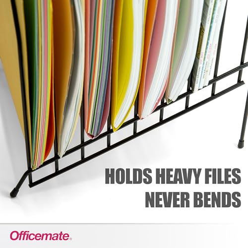 Officemate Large Incline 8 Compartment Wire Caddy, Black, 8.5 x 10.375 x 12.625 Inches