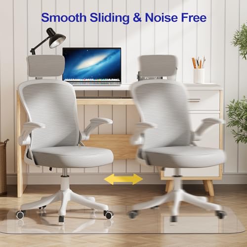Delamu Office Chair Mat for Hardwood Floor, 30"×48" Office Computer Desk Chair Mat, Clear PVC Heavy Duty Floor Protector Mats for Rolling Chairs, Only for Hard Floor (30"×48" Rectangular)