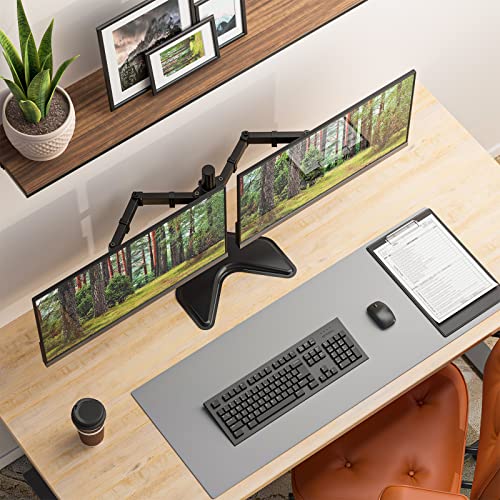 WALI Bundles- Dual Monitor Stand and Desk File Organizer, 4 Tier Desktop Paper Letter Tray Organizer with Drawer and 2 Pen Holders (MF002+DO005DH-B)
