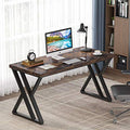 Tribesigns 55-Inch Writing Desk, Computer Office Desk with Metal Legs and Wood Tabletop, Modern Simple Study Table for Writing and Studying, Industrial Laptop Workstation for Home Office