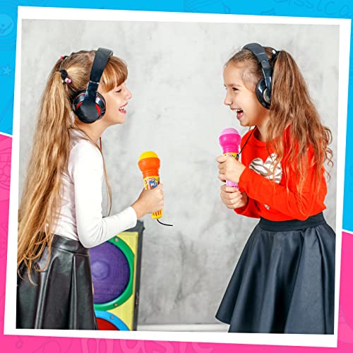 Woanger 20 Pieces Echo Microphone Toy Play Microphones for Kids Bulk Fun Voice Amplifying Multicolored Retro Battery Free Speech Therapy Toys for Singing Gifts, 4 Colors, 7.5 x 2.2 Inch