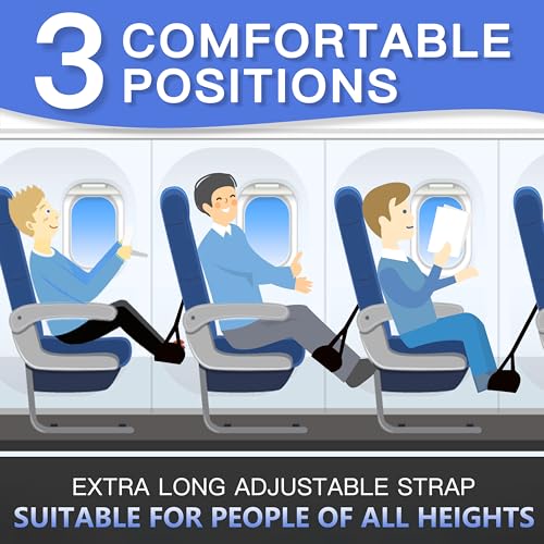 2-Pack Airplane Travel Footrest Hammock - Perfect Airplane Foot Hammock to Relax Your Feet - Travel Essentials Comfy Foot Hanger Plane Footrest for Long Trip