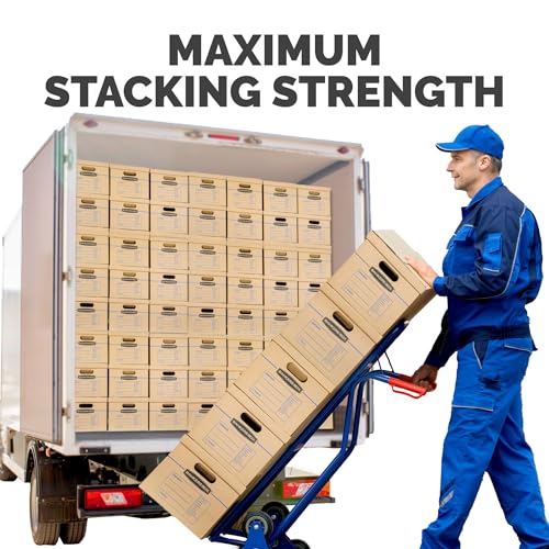 Bankers Box Small Classic Moving Box 10 Pack, Reinforced Handles, Tape-Free Assembly, Box with Lid, 15" x 12" x 10", Cardboard