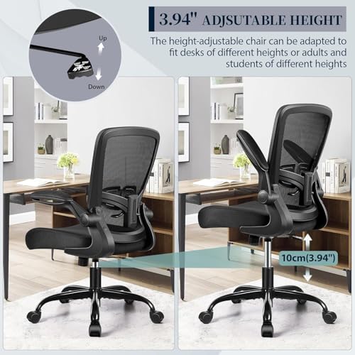 FelixKing Office Chair, Ergonomic Desk Chair with Adjustable Height and Lumbar Support Swivel Lumbar Support Desk Computer Chair with Flip up Armrests for Conference Room (Black),Pack of 10