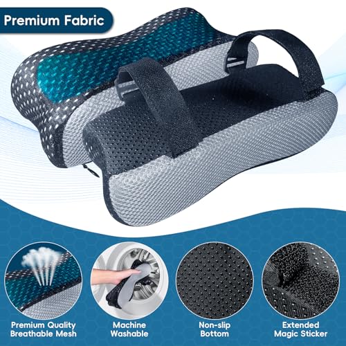YaZimalu Cooling Gel Armrest Pads,Thick Memory Foam Elbow Pillow for Desk & Gaming Chairs Ergonomic Forearm Support for Pressure Relief,Universal Adjustable Cushion for Work from Home (Set of 2)