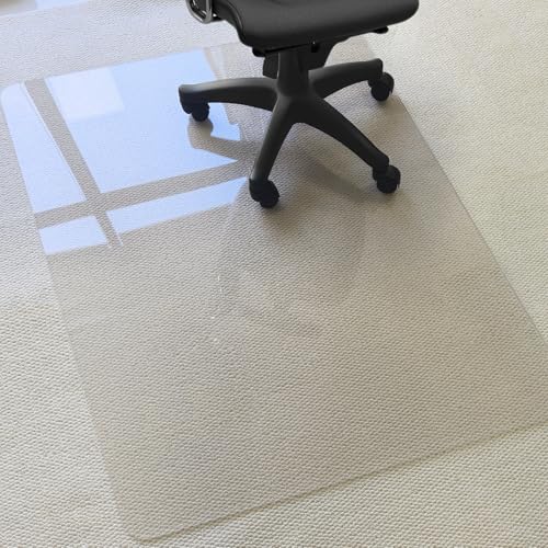 Kuyal 2 Pack 1/5" Thick Office Chair Mat, 40" x48" Heavy Duty Hard Computer Chair Mat, Under Desk Protector Carpeted Floors Mats, Easy Chair Movement, Can be Used on Carpet or Hard Floor, Ship Flat