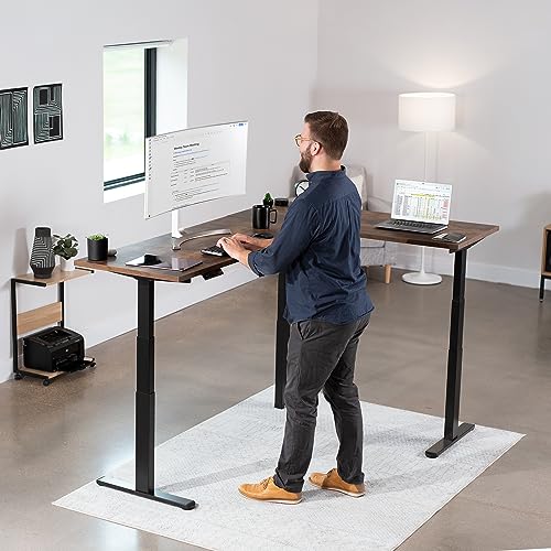 VIVO Black Electric Corner 3 Leg Standing Desk Frame, DESK-V130EB