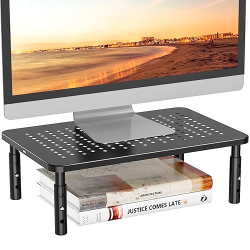 WALI Bundles-Monitor Stand Riser Height Adjustable and Computer Monitor Stand with Drawer