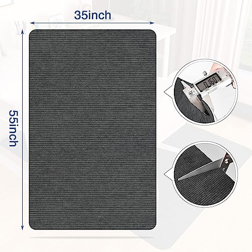 Placoot Desk Chair Mat for Hardwood Floor Corduroy Surface 55''x35'' Office Chair Mat for Rolling Chairs, Under Desk Low-Pile Office Rug Floor Mat