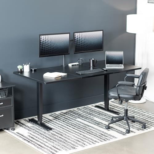 VIVO Electric 71 x 36 in Dual Motor Sit Stand Desk, Memory Height Adjustment, 2B Series, Black Top Black Frame, DESK-KIT-2B7B-36