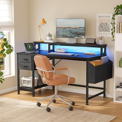 DurayLoly 40" Small Gaming Desk with Remote Control RGB Light for Teen Gamer,10m Full-Color Strip with Wireless Remote,20 Dynamic & 20 Lighting Modes, Effortless Control to Level Up Your Gaming Vibe