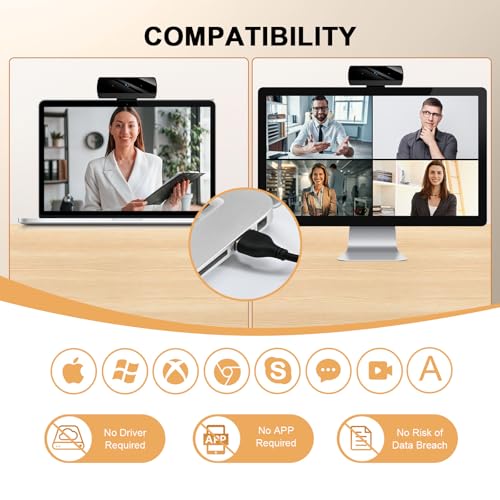 Diccik 1080P Webcam with Microphone, Full HD Video Calling Web Camera, HD Light Correction Streaming Webcam for Zoom/Skype/Teams, Plug and Play PC Camera Web cam for Windows & Mac