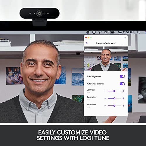 Logitech Brio 4K Webcam, Ultra 4K HD Video Calling (Renewed)