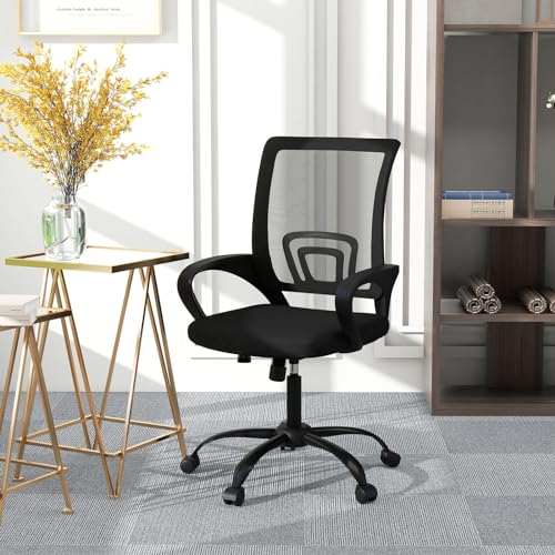 Bonzy Home Ergonomic Conference Room Chairs Set of 10, Rolling Office Chairs with Wheels, Mesh Computer Desk Chair with 360°Swivel, Height Adjustable, 10 Pack