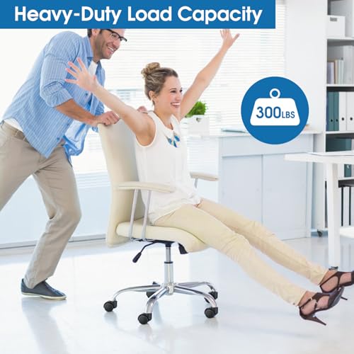 MaxGear 2" Office Chair Wheels Heavy Duty Replacement, Mute Rubber Rotating Desk Chair Caster Wheels, Safe for All Floors Including Hardwood, Only Fits 11mm Stem, NOT for 10mm or IKEA Chairs, Set of 5