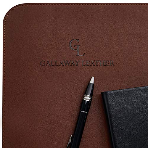 Gallaway Leather Desk Mat, Office Writing Desk Pad, Large 36" x 17" Dark Brown, for Top of Desks, Gift Ready Elegant Computer Desk Cover Protector PU Leather