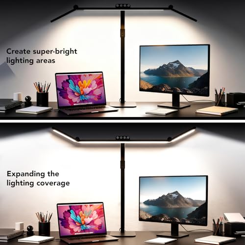 Galnolt LED Desk Lamp for Home Office with Base, 28.2" Adjustable Gooseneck Swing Arm Ultra Bright Desk Light, Dimmable Architect Table lamp for Desktop Computer Light, Reading, Study, Workbench