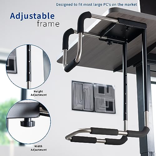 VIVO X-Large Heavy Duty Adjustable Computer CPU Tower Stand with Secure Locking, Holds up to 66 lbs, MOUNT-PC04L