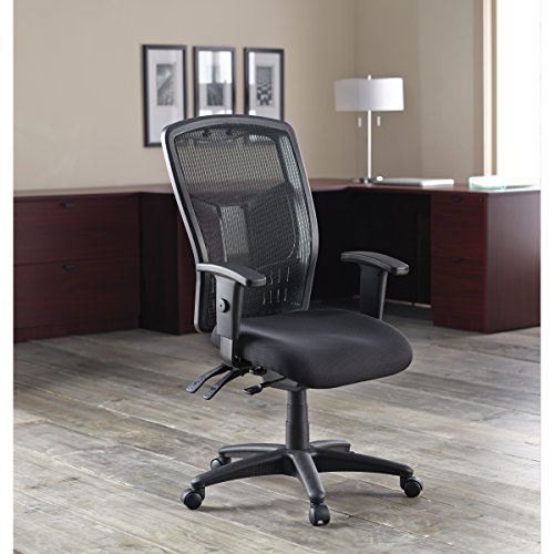 Lorell ErgoMesh High-Back Executive Office Chair - Adjustable Seat & Back Angles, Customizable Arm Height & Width, Breathable Mesh Design, Ergonomic Support, 5-Year Limited Warranty