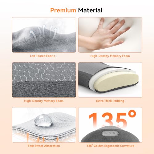 Yunari 3-in-1 Wireless Back Massager, Dual Airbag Decompression Lumbar Support Pillow with Adjustable Heat, Vibration & Traction, Ergonomic Support for Lower Back Pain Relief, Home Office Travel Car