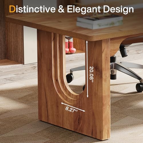 Tribesigns Modern Executive Desk, 70.9" Large Office Computer Desk, Conference Table Meeting Room Table, Simple Workstation Business Furniture for Home Office, Brown