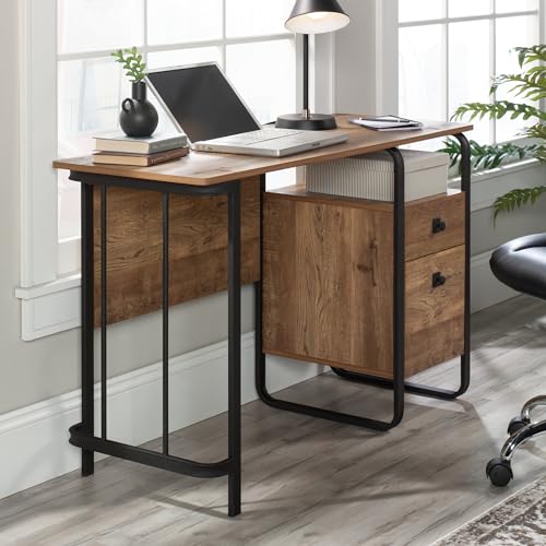 Sauder Station House Single Pedestal Desk, Etched Oak Finish