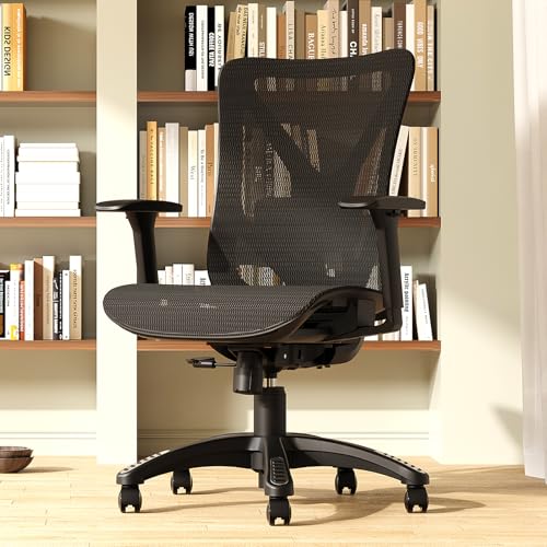 MOLENTS Ergonomic Office Chair, Mesh Computer Desk Chairs with Adjustable Lumbar Support, 3D Armrests, Tilt Function, Comfy Wide Seat, Swivel Executive Work Task Chair for Company and Home