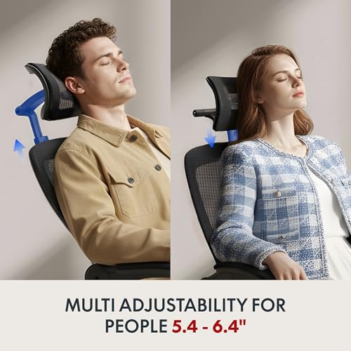 FLEXISPOT Ergonomic Office Chair with Flip-up Armrest, Free Space for Heavy People, Computer Chair with 8-Level Lumbar Support, Mesh OC3 Air-P Seat, Desk Chairs for Home Office Gaming Working, Black