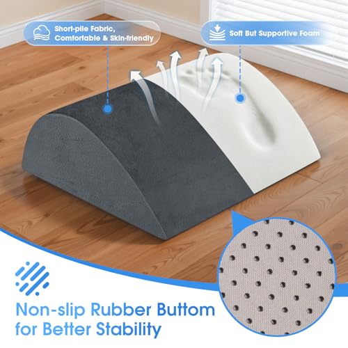 ComfyInLove Foot Rest for Under Desk at Work - Non-Slip Foot Stool with 3 Adjustable Heights, Ergonomic Under Desk Footrest with Washable Cover for Leg Elevation, Desk, Home, Office, Car (Dark Grey)