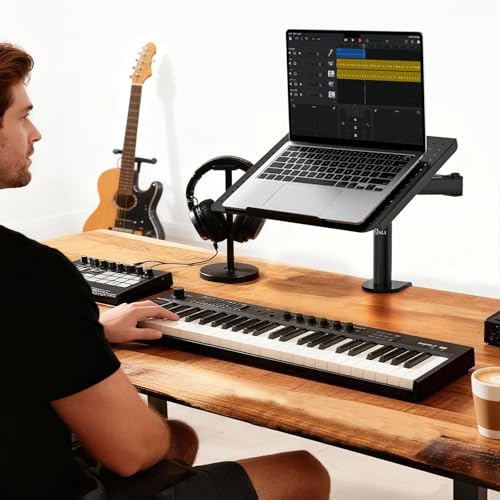 WALI Bundle – 2 Items: Laptop Tray Desk Mount and Monitor Mount Reinforcement Plate (M00LP+CGRP-B)
